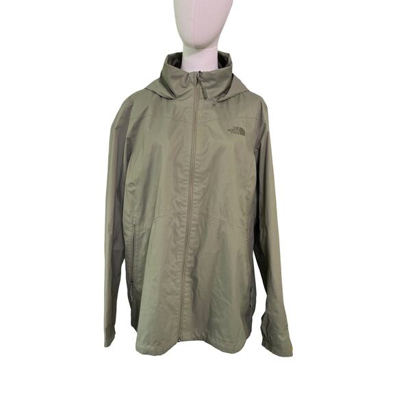The North Face Women’s XXL Waterproof Windbreaker Jacket Olive Green Hooded - Picture 1 of 8